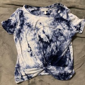 tiedye tshirt with a knotted front
